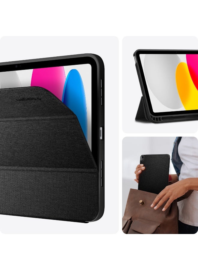 Spigen حافظة Urban Fit لجهاز iPad الجيل 11 (2025) مقاس 11 بوصة وحافظة iPad الجيل 10 (2022) مقاس 10.9 بوصة من قماش فاخر مع حامل قلم - أسود - Image 2